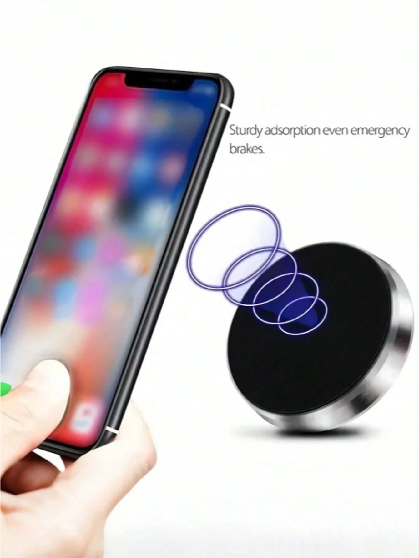 This Sturdy Magnetic Car Phone Holder Can Instantly Attach To The Car Dashboard Or Interior Wall, Suitable For All Phones, Designed For Car Owners. Universal Magnetic Metal Phone Holder, Multi-Functio
