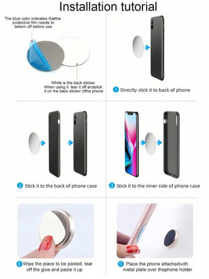 This Sturdy Magnetic Car Phone Holder Can Instantly Attach To The Car Dashboard Or Interior Wall, Suitable For All Phones, Designed For Car Owners. Universal Magnetic Metal Phone Holder, Multi-Functio