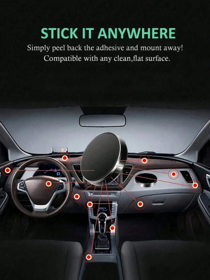 This Sturdy Magnetic Car Phone Holder Can Instantly Attach To The Car Dashboard Or Interior Wall, Suitable For All Phones, Designed For Car Owners. Universal Magnetic Metal Phone Holder, Multi-Functio