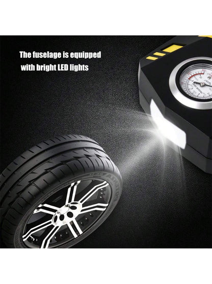Tire Inflator Portable Air Compressor- Air Pump For Car Tires, LED Light,12V, Suitable For Bicycles, Motorcycles, Etc