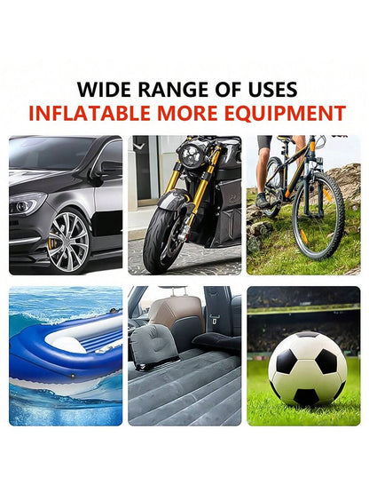 Tire Inflator Portable Air Compressor- Air Pump For Car Tires, LED Light,12V, Suitable For Bicycles, Motorcycles, Etc