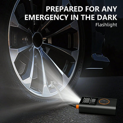 Tire Inflator Portable Air Compressor, Bike Pump With Gauge And USB Charging Output, 150PSI Fast Inflation Portable Tire Inflator For Car Bicycles Motorcycles Scooter Balls