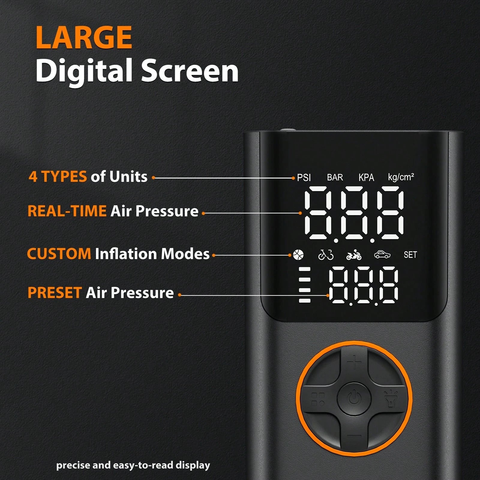 Tire Inflator Portable Air Compressor, Bike Pump With Gauge And USB Charging Output, 150PSI Fast Inflation Portable Tire Inflator For Car Bicycles Motorcycles Scooter Balls