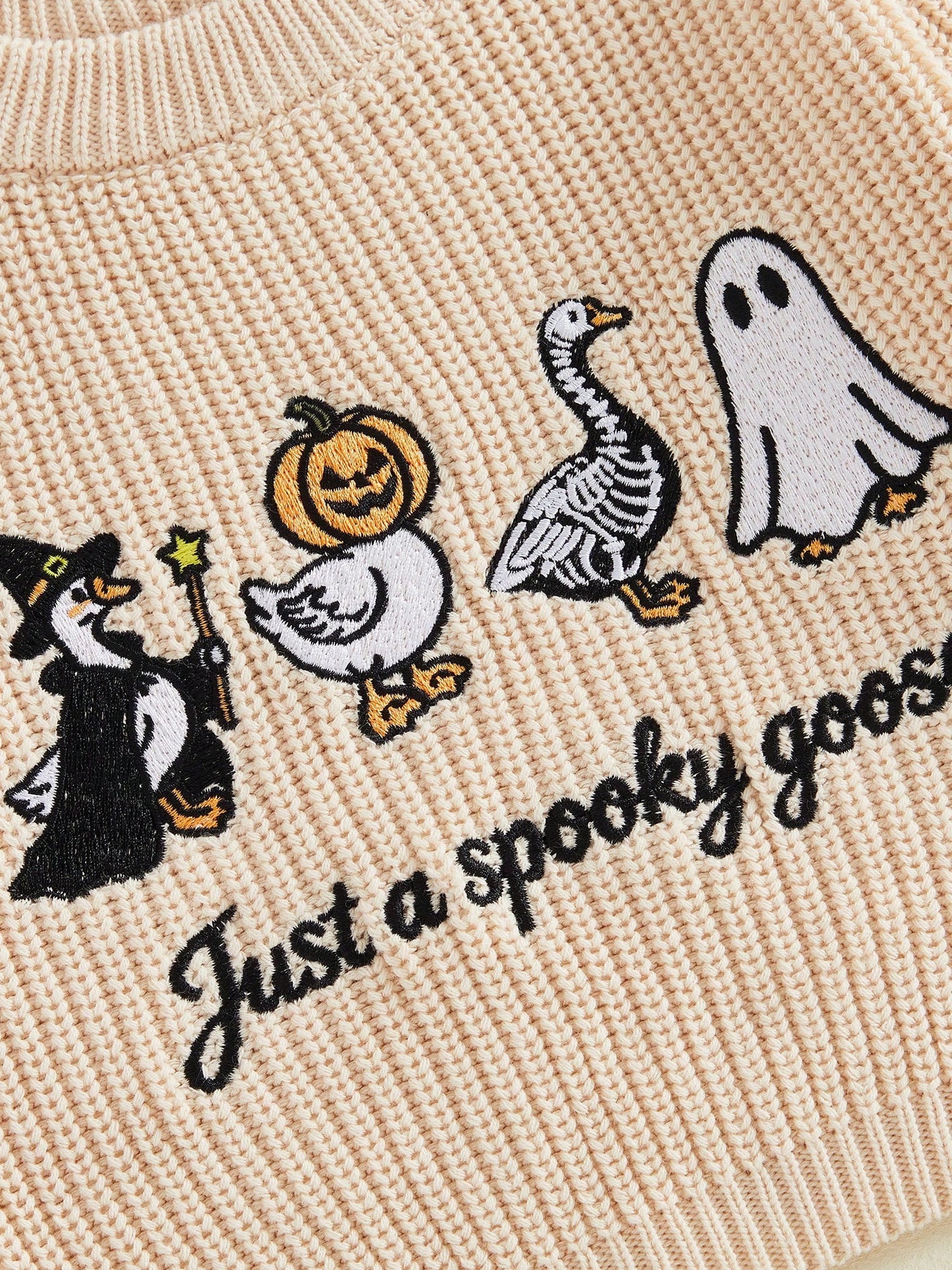 Toddler Baby Boys Girl Halloween Sweater Embroidery Long Sleeve Pullover 3M-5T Kids Warm Jumpers Tops Fall Loose Knitwear