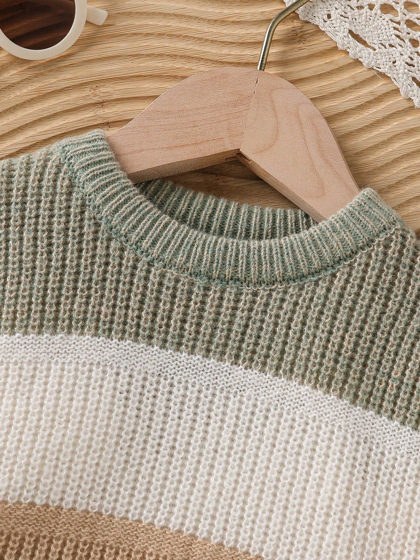Toddler Boys' Sage Green Pullover Sweater,Autumn Casual Back-To-School Baby Knitwear Jumper,Korean Style Stand Collar Jacket Clothes For Fall Winter