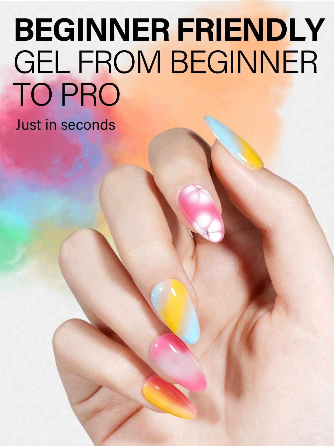 TOMICCA 8ml Transparent Blooming Gel Nail Polish, Removable UV LED Blooming Gel Nail Polish, Can Create Tie Dye Effect, Suitable For Nail Art, Marble, Natural Stone, Watercolor Tie Dye And More, Chris