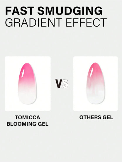 TOMICCA 8ml Transparent Blooming Gel Nail Polish, Removable UV LED Blooming Gel Nail Polish, Can Create Tie Dye Effect, Suitable For Nail Art, Marble, Natural Stone, Watercolor Tie Dye And More, Chris