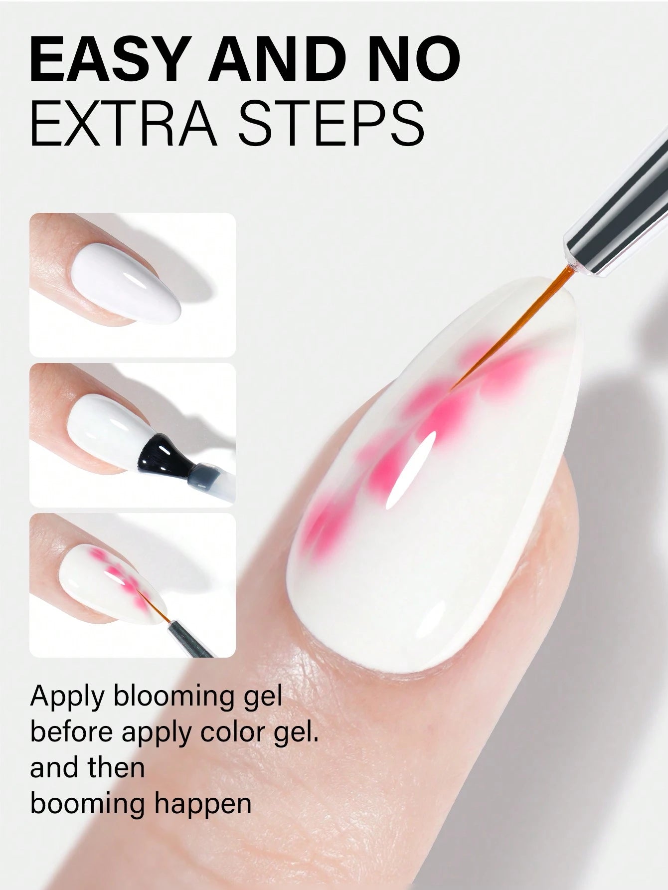 TOMICCA 8ml Transparent Blooming Gel Nail Polish, Removable UV LED Blooming Gel Nail Polish, Can Create Tie Dye Effect, Suitable For Nail Art, Marble, Natural Stone, Watercolor Tie Dye And More, Chris