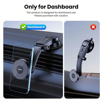 TOPK Magnetic Phone Holder For Car, Powerful Magnetism Premium Quality Support Single-Hand Operation Metal Hook Magnetic Car Phone Mount, Powerful Magnetism Premium Quality Support Single-Hand Operati