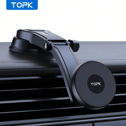 TOPK Magnetic Phone Holder For Car, Powerful Magnetism Premium Quality Support Single-Hand Operation Metal Hook Magnetic Car Phone Mount, Powerful Magnetism Premium Quality Support Single-Hand Operati