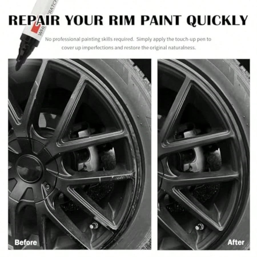 Touch Up Paint For Cars, Professional Rim Paints Pen/Automotive Touchup Paint For Quick Repair Of Scratches, Wheel Scratch Repair Kit Car Accessories For Most Vehicles