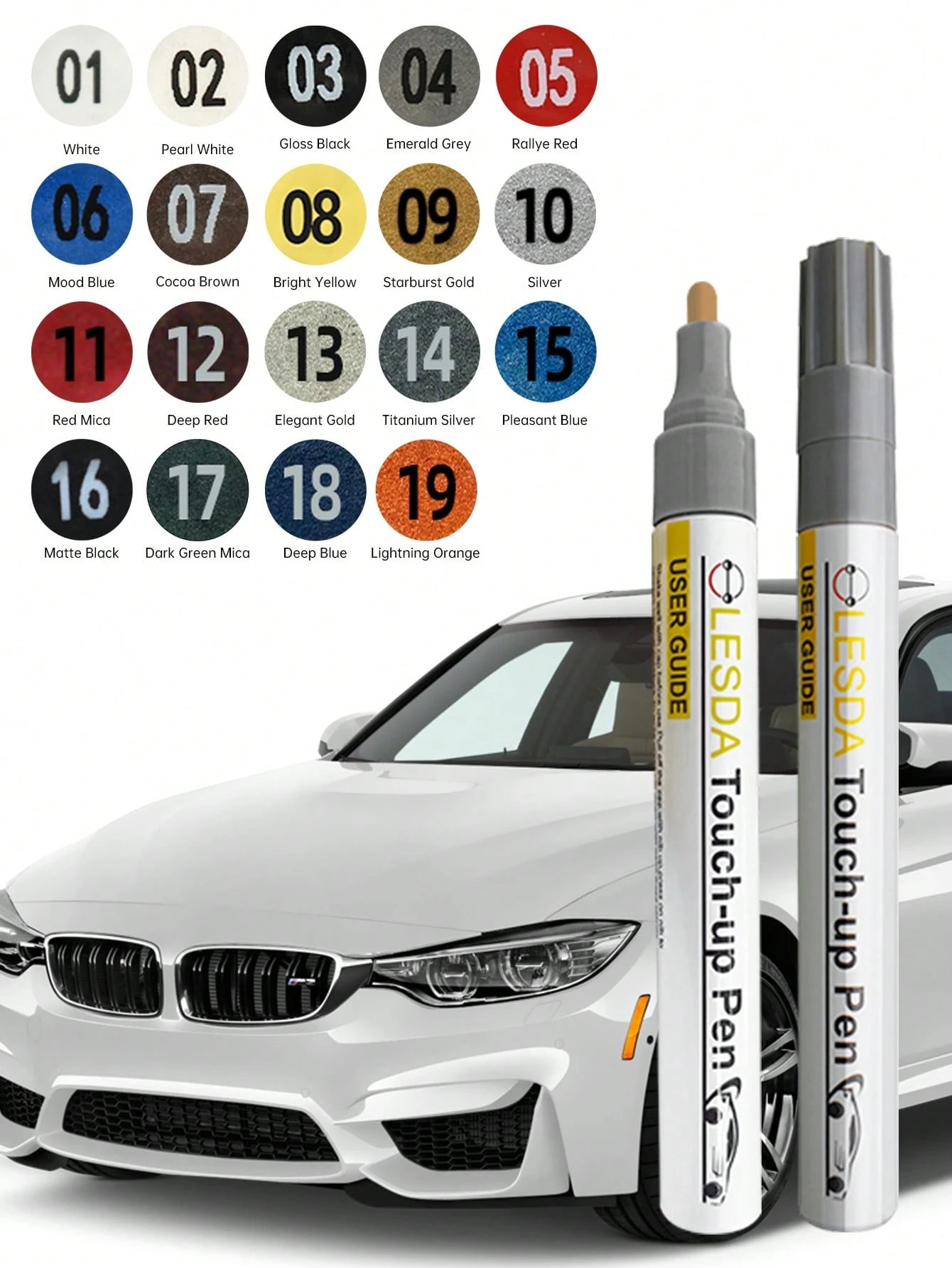 Touch-Up Pen For Cars, Suitable For General Color Cars,Two-In-One Scratch Remover For Minor Scratches, Special-Purpose Repair Paint Pen Universal Color Optional For Cars (1 Pack)