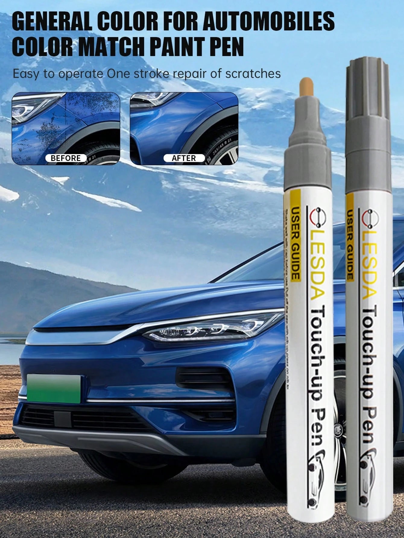 Touch-Up Pen For Cars, Suitable For General Color Cars,Two-In-One Scratch Remover For Minor Scratches, Special-Purpose Repair Paint Pen Universal Color Optional For Cars (1 Pack)
