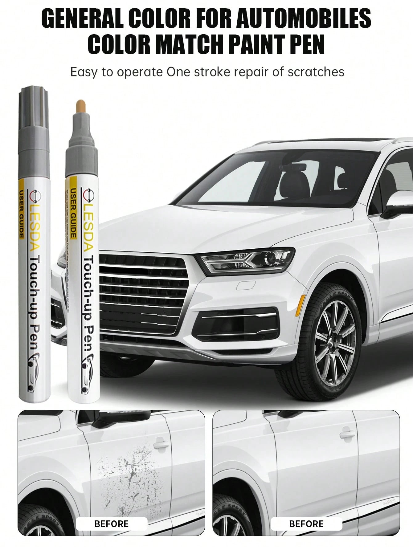 Touch-Up Pen For Cars, Suitable For General Color Cars,Two-In-One Scratch Remover For Minor Scratches, Special-Purpose Repair Paint Pen Universal Color Optional For Cars (1 Pack)