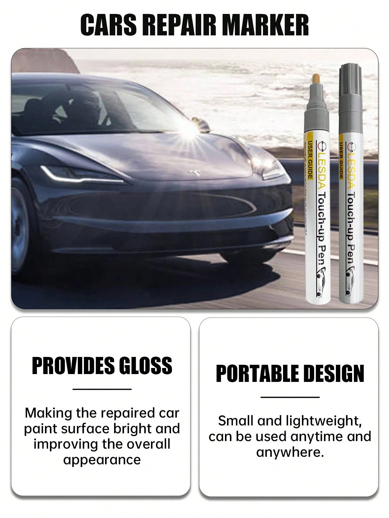 Touch-Up Pen For Cars, Suitable For General Color Cars,Two-In-One Scratch Remover For Minor Scratches, Special-Purpose Repair Paint Pen Universal Color Optional For Cars (1 Pack)