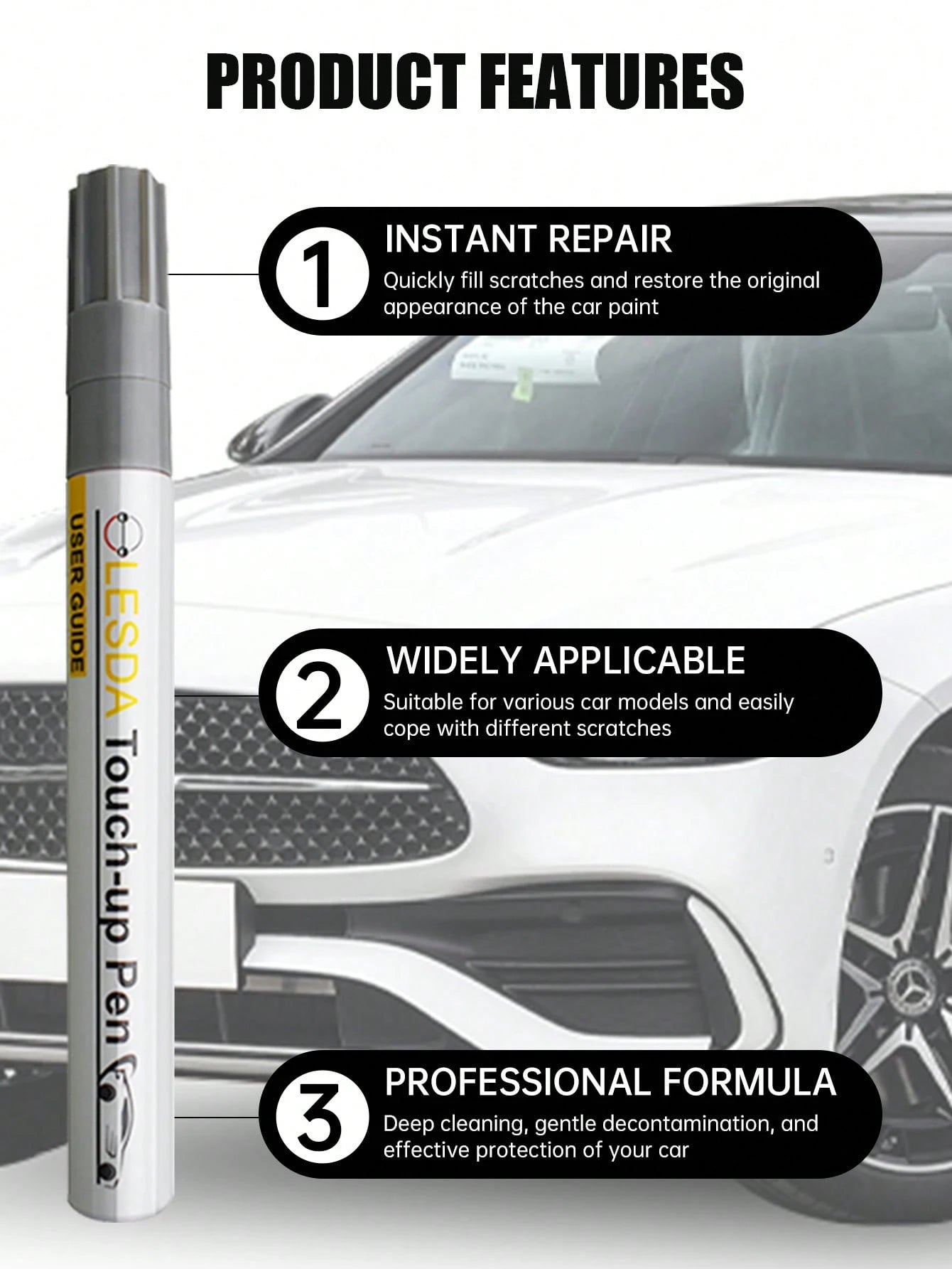 Touch-Up Pen For Cars, Suitable For General Color Cars,Two-In-One Scratch Remover For Minor Scratches, Special-Purpose Repair Paint Pen Universal Color Optional For Cars (1 Pack)