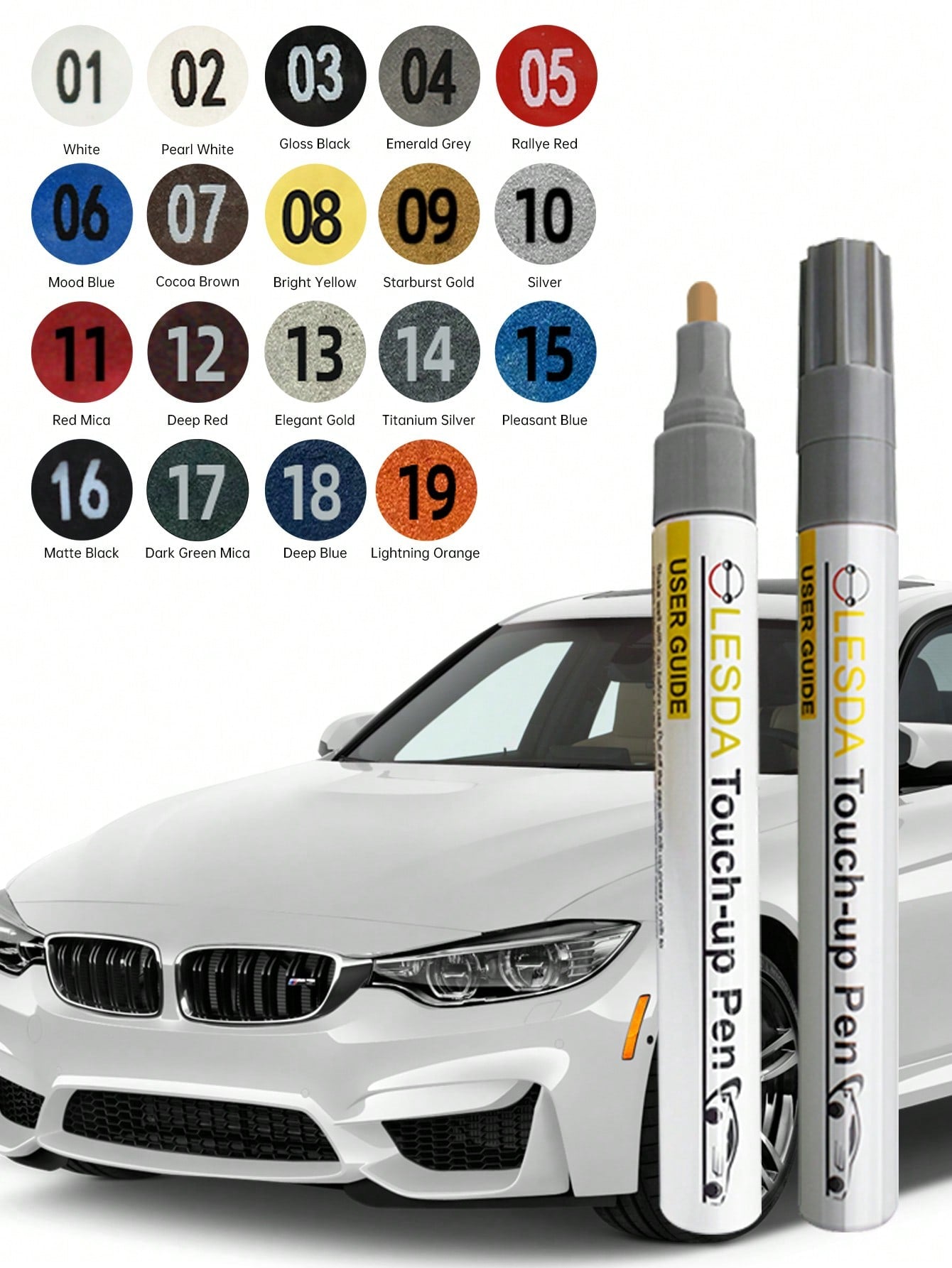 Touch-Up Pen For Cars, Suitable For General Color Cars,Two-In-One Scratch Remover For Minor Scratches, Special-Purpose Repair Paint Pen Universal Color Optional For Cars (1 Pack)