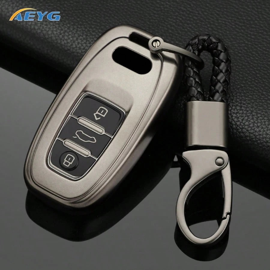 TPU Car Key Fob Cover With Keychain, Suitable For Audi A1 A3 A4 A5 A6 A6L A7 A8 Q3 Q5 Q7 S4 S5 S6 S7 S8 4M TT TTS RS, Durable Car Accessory