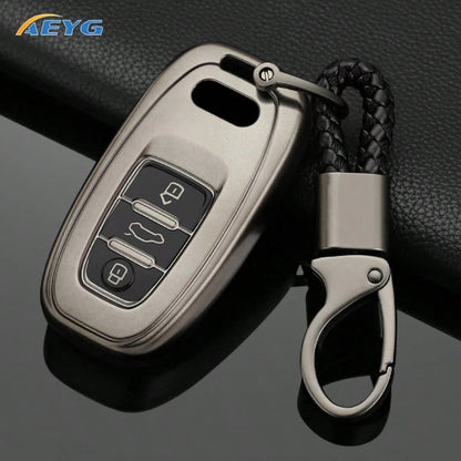 TPU Car Key Fob Cover With Keychain, Suitable For Audi A1 A3 A4 A5 A6 A6L A7 A8 Q3 Q5 Q7 S4 S5 S6 S7 S8 4M TT TTS RS, Durable Car Accessory
