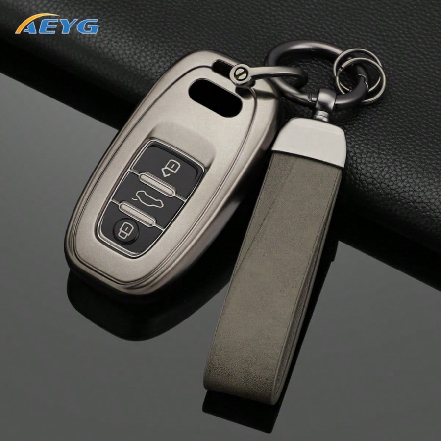 TPU Car Key Fob Cover With Keychain, Suitable For Audi A1 A3 A4 A5 A6 A6L A7 A8 Q3 Q5 Q7 S4 S5 S6 S7 S8 4M TT TTS RS, Durable Car Accessory