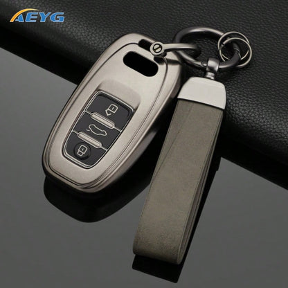 TPU Car Key Fob Cover With Keychain, Suitable For Audi A1 A3 A4 A5 A6 A6L A7 A8 Q3 Q5 Q7 S4 S5 S6 S7 S8 4M TT TTS RS, Durable Car Accessory