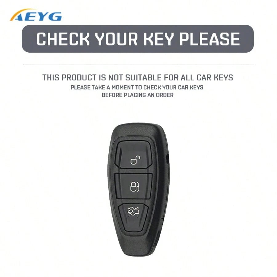 TPU Smart Car Key Case Compatible With Ford Focus 3rd/4th Gen, Mondeo MK3/MK4, Focus, Kuga, EcoSport Key Fob Pendant Accessory