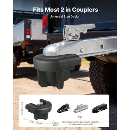 Trailer Hitch Lock, Compatible With 2 Inch Couplers, Heavy-Duty Anti-Theft Trailer Ball Lock With 3 Keys, Prying-Resistant & Impact-Resistant, Fits For RVs, Boats, Off-Road Vehicles, Trailers