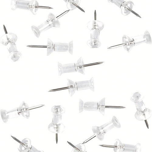Transparent Push Pins, 100pcs/Pack, Large Head Pins, Wall Nails, Cork Board Pins, Board Pins, Push Pins And Thumbtacks. Back To School Essentials