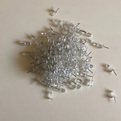 Transparent Push Pins, 100pcs/Pack, Large Head Pins, Wall Nails, Cork Board Pins, Board Pins, Push Pins And Thumbtacks. Back To School Essentials