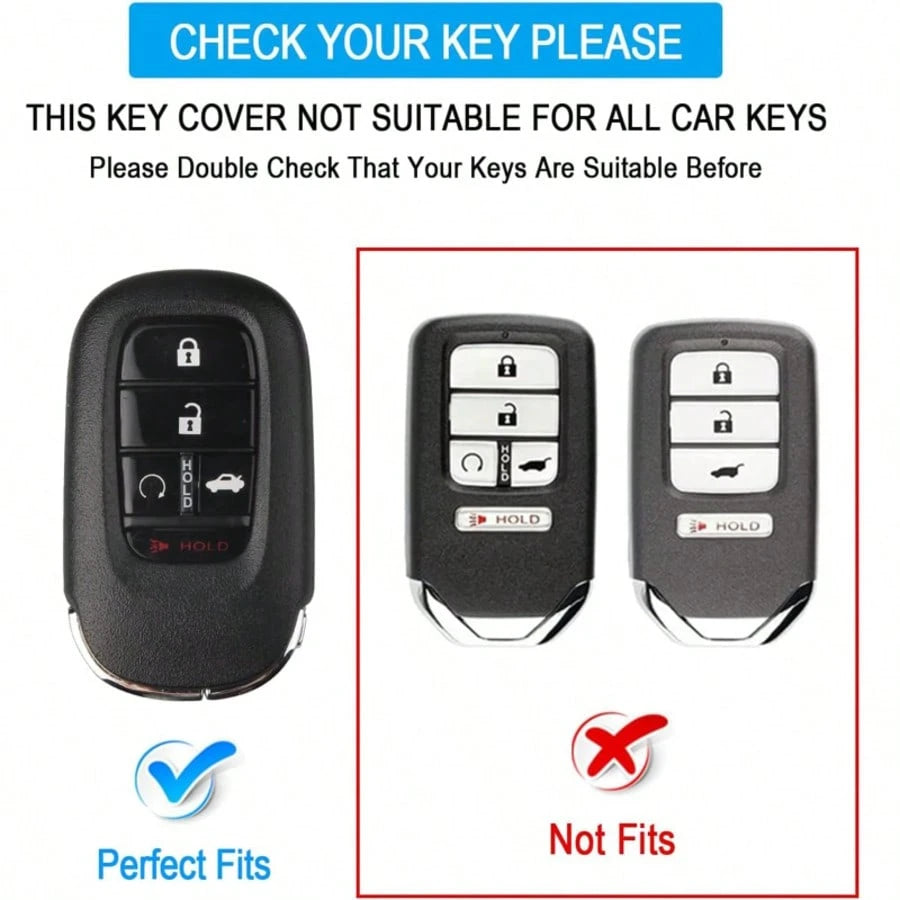 TRTY 1PC Luxury Gold Decor Soft TPU Car Key Cover, Compatible With HR-V CR-V ZR-V BREEZE Pilot Accord Civic Passport Odyssey, Elysion 4-Button And 5-Button Smart Remote Key Shell, HOLD Support Car Fin