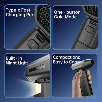 Turbo Jet Fan With Digital Display, 100,000RPM Handheld Cooling Fan, 6-Speed, Portable Electric Duster, Suitable For Car Interior, Keyboard, Electronics, Camping And Outdoor Use, 2600mAh Rechargeable