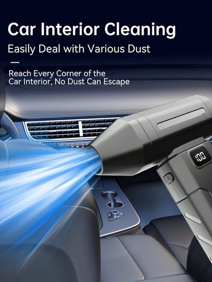 Turbo Jet Fan With Digital Display, 100,000RPM Handheld Cooling Fan, 6-Speed, Portable Electric Duster, Suitable For Car Interior, Keyboard, Electronics, Camping And Outdoor Use, 2600mAh Rechargeable