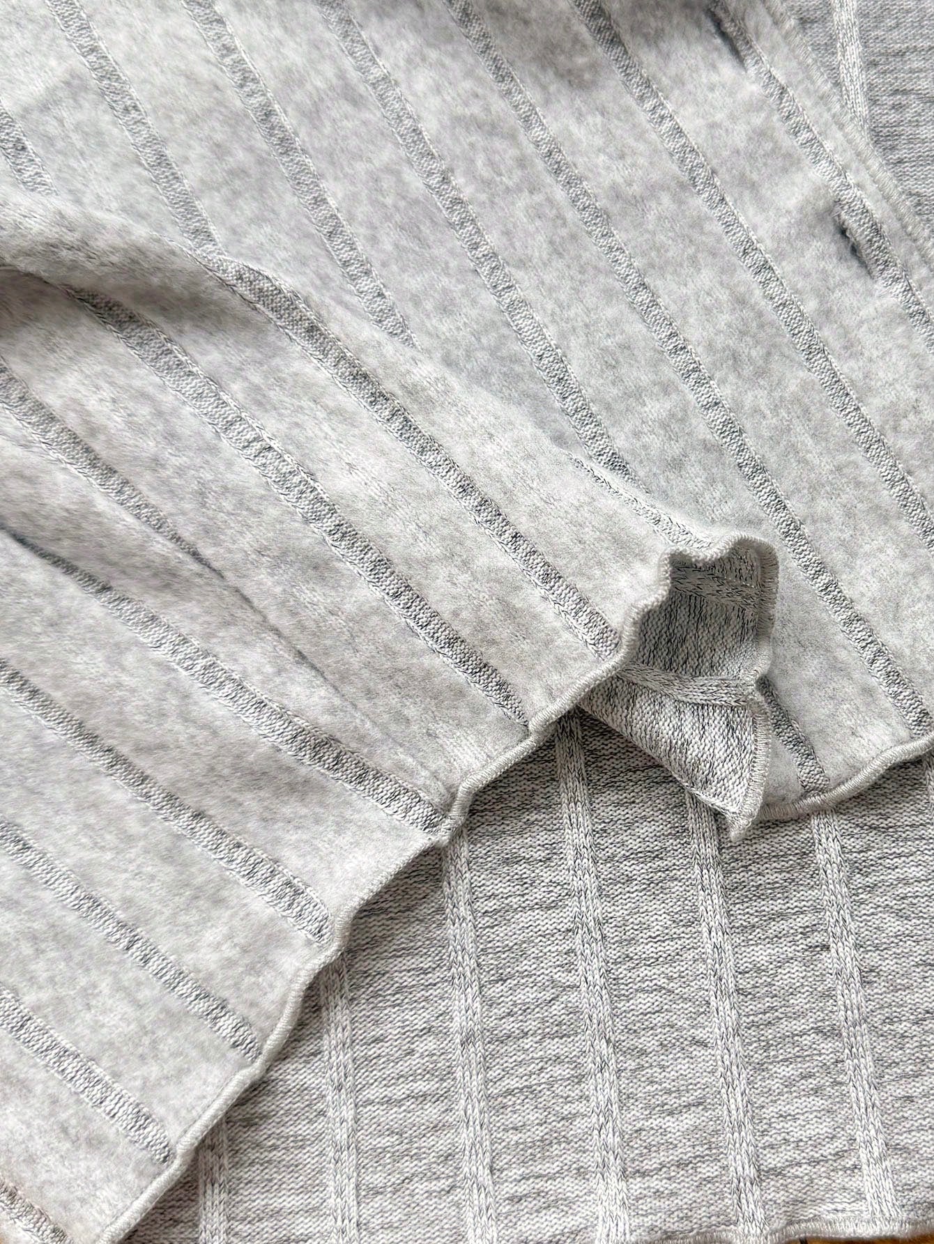 Tween Girl Fuzzy Casual Knit V-Neck Ruffle Trim Button Cardigan Back To School, Black Top, Black Short Cardigan Teenagers, Autumn/Winter Grey Top