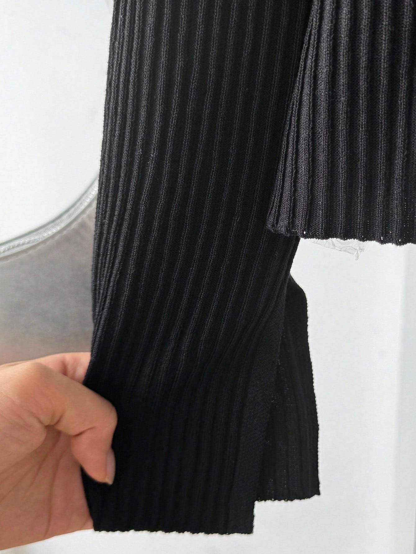 Tween Girls Tween Girl Autumn/Winter New Fashion Casual College Style Black Knit Jacquard Ribbed Bow Cardigan, Back To School Outfit, Autumn/Winter Outing Outfit, Suitable For Various Pairings