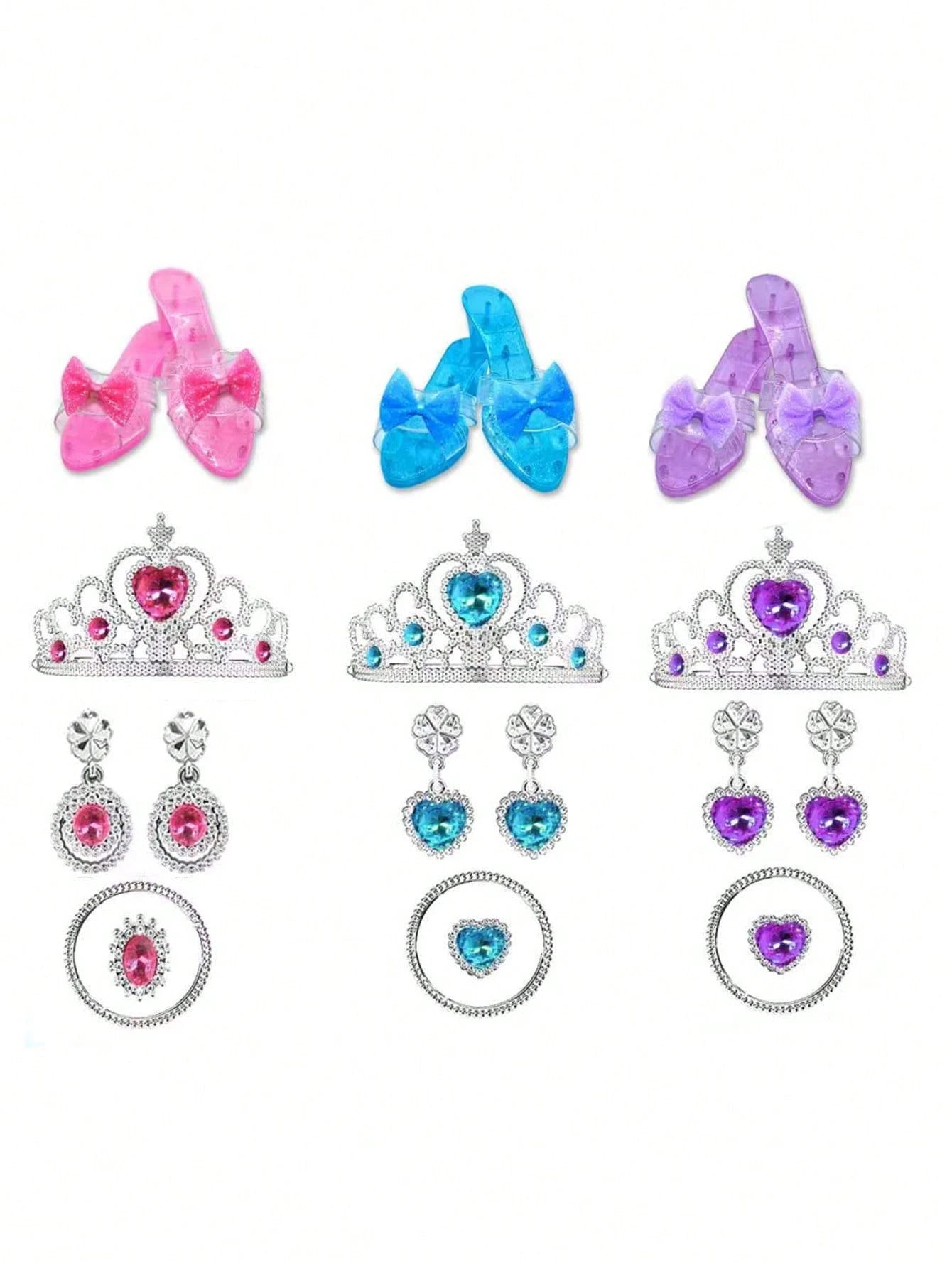 UINLE Baby 1 Pair Girls Princess Sandals, Jewel Shoes, Princess Crystal Shoes, Dress-Up Party Shoes, Bow Shoes, Performance Role Play Props, Toy Crystal Shoes, Christmas/Children's Day/Birthday Gift