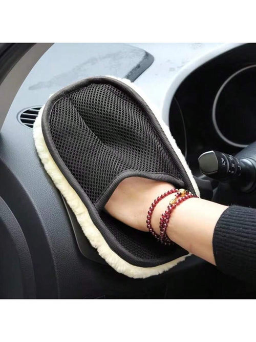 Ultra Soft Retro Cartoon Car Cleaning Gloves- Polyester- Essential Car Detailing Accessories,Car Accessories