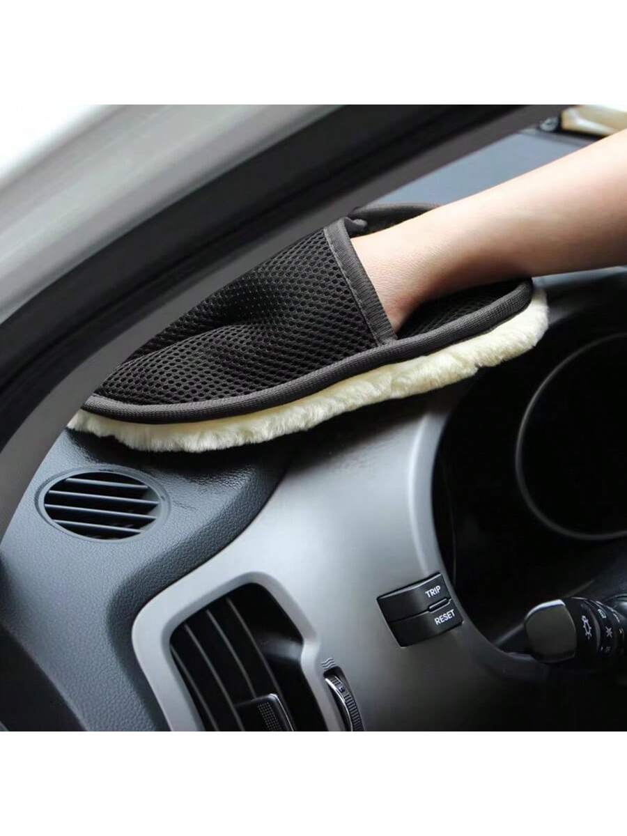 Ultra Soft Retro Cartoon Car Cleaning Gloves- Polyester- Essential Car Detailing Accessories,Car Accessories