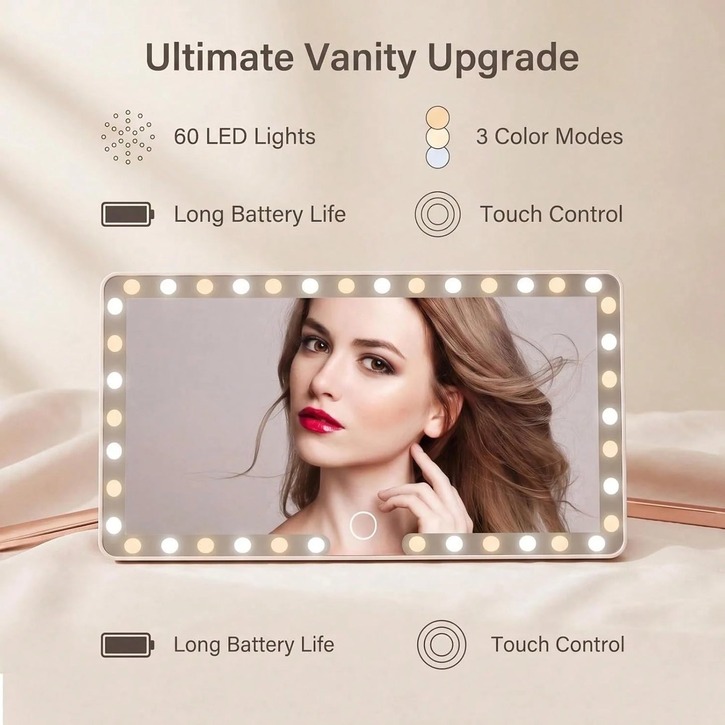 Ultra Thin LED Car Makeup HD Mirror Sunshade Makeup Hanging Mirror USB Charge Sun Visor Dimmable Touchscreen Auto Interior Vanity Mirror For Women,Car Acessesories Women,Car Essentials,Car Stuff,Car D