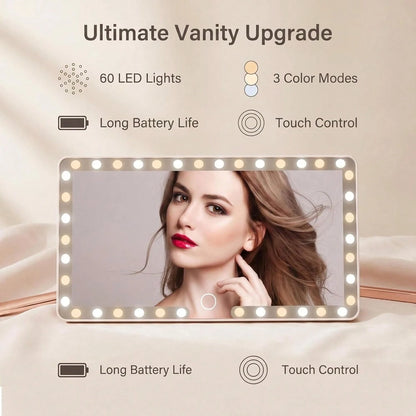 Ultra Thin LED Car Makeup HD Mirror Sunshade Makeup Hanging Mirror USB Charge Sun Visor Dimmable Touchscreen Auto Interior Vanity Mirror For Women,Car Acessesories Women,Car Essentials,Car Stuff,Car D