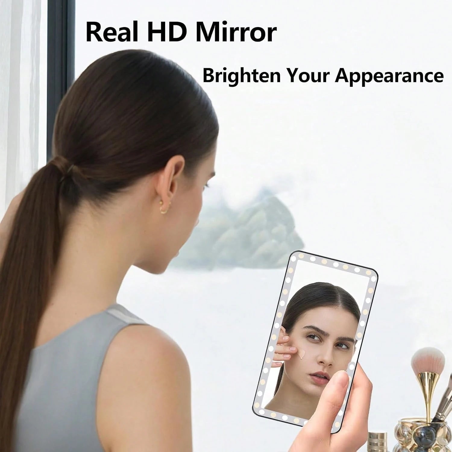 Ultra Thin LED Car Makeup HD Mirror Sunshade Makeup Hanging Mirror USB Charge Sun Visor Dimmable Touchscreen Auto Interior Vanity Mirror For Women,Car Acessesories Women,Car Essentials,Car Stuff,Car D