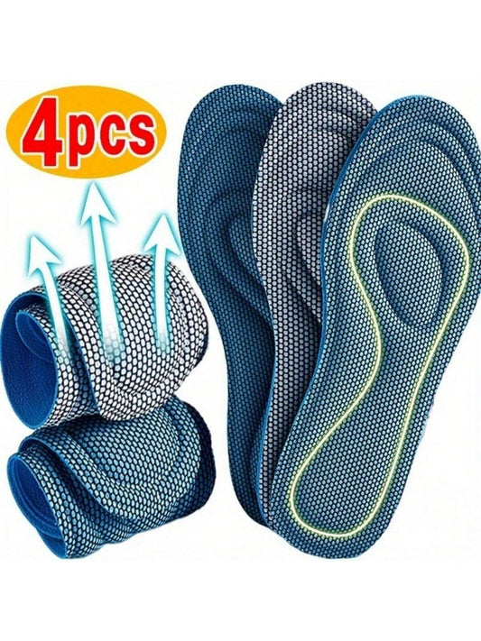 Unisex Adult 4-Pack Memory Foam Insoles - Odorless Sweat-Absorbing Sports Shoe Insoles, Suitable For Running Shoes And Casual Shoes - Deodorizing Comfortable Insoles, Back To School Supplies
