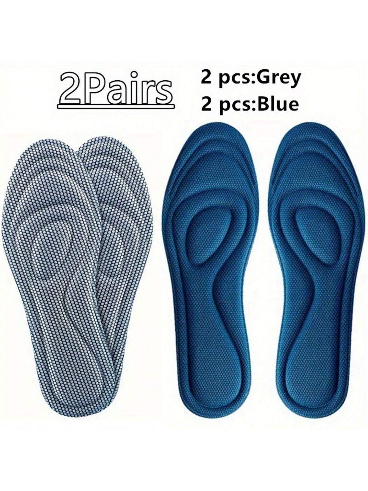 Unisex Adult 4-Pack Memory Foam Insoles - Odorless Sweat-Absorbing Sports Shoe Insoles, Suitable For Running Shoes And Casual Shoes - Deodorizing Comfortable Insoles, Back To School Supplies