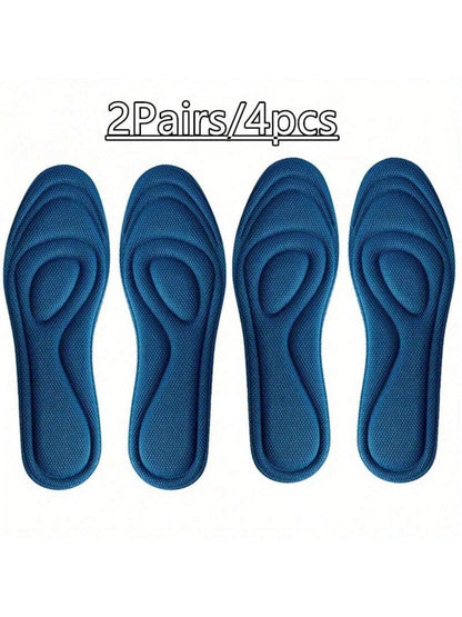 Unisex Adult 4-Pack Memory Foam Insoles - Odorless Sweat-Absorbing Sports Shoe Insoles, Suitable For Running Shoes And Casual Shoes - Deodorizing Comfortable Insoles, Back To School Supplies