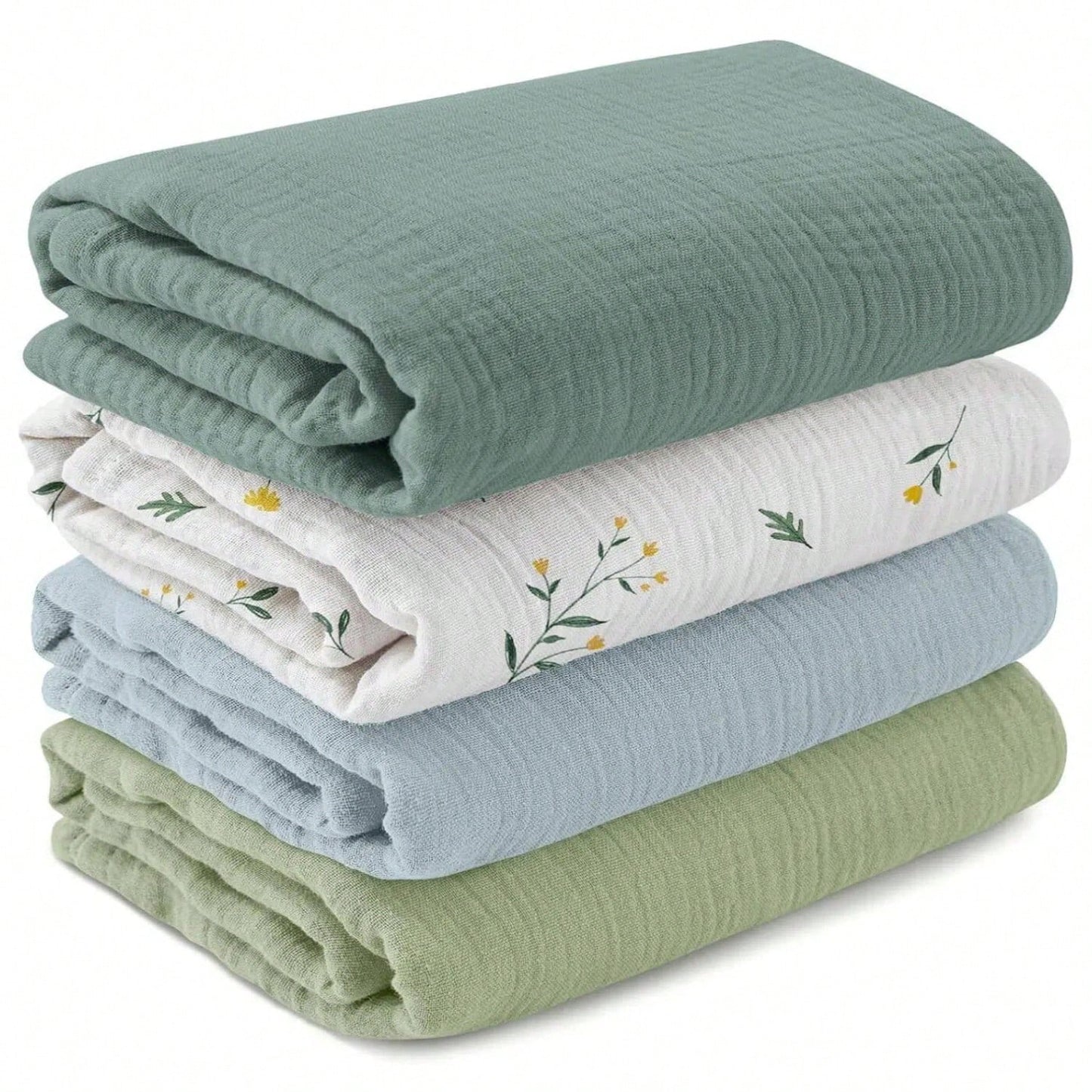 Unisex Baby Muslin Swaddle Blanket, Soft Absorbent Drool Bibs, Multi-Functional Blanket Can Be Used As Drool Bib, Burp Cloth, Stroller Cover, Car Seat Cover, Suitable For Baby Boys And Girls, Breathab