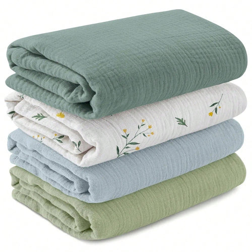 Unisex Baby Muslin Swaddle Blanket, Soft Absorbent Drool Bibs, Multi-Functional Blanket Can Be Used As Drool Bib, Burp Cloth, Stroller Cover, Car Seat Cover, Suitable For Baby Boys And Girls, Breathab