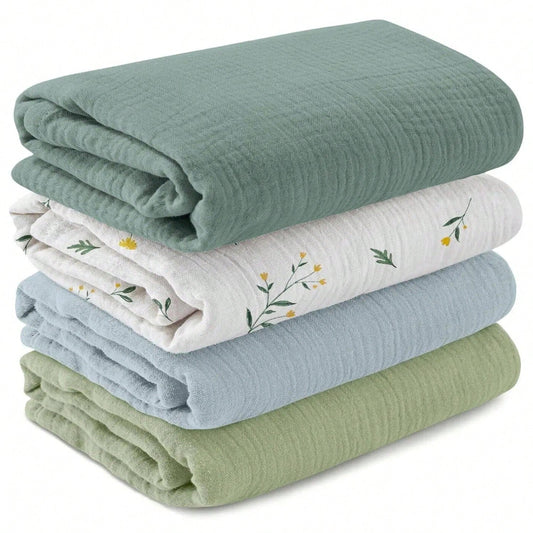 Unisex Baby Muslin Swaddle Blanket, Soft Absorbent Drool Bibs, Multi-Functional Blanket Can Be Used As Drool Bib, Burp Cloth, Stroller Cover, Car Seat Cover, Suitable For Baby Boys And Girls, Breathab