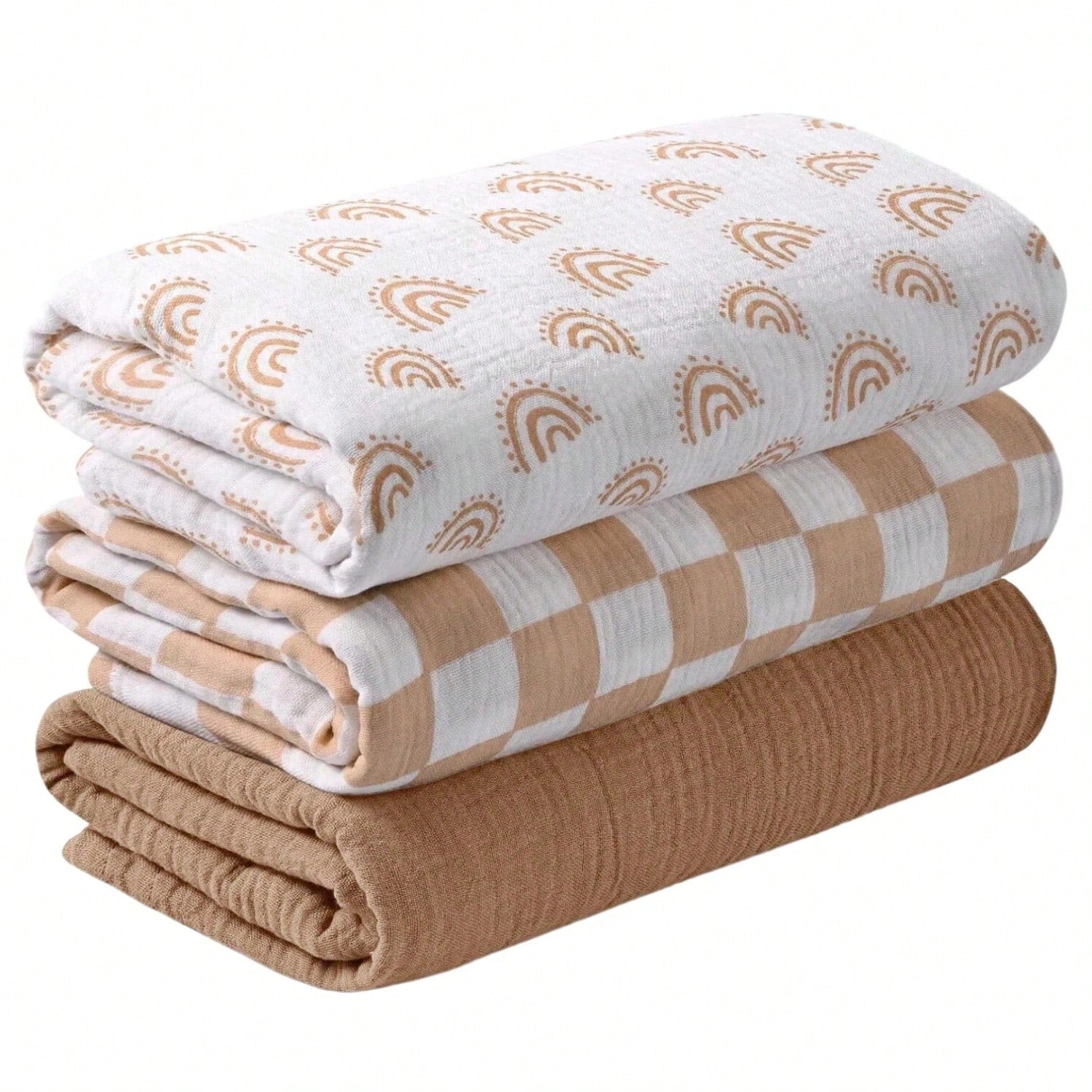 Unisex Baby Muslin Swaddle Blanket, Soft Absorbent Drool Bibs, Multi-Functional Blanket Can Be Used As Drool Bib, Burp Cloth, Stroller Cover, Car Seat Cover, Suitable For Baby Boys And Girls, Breathab