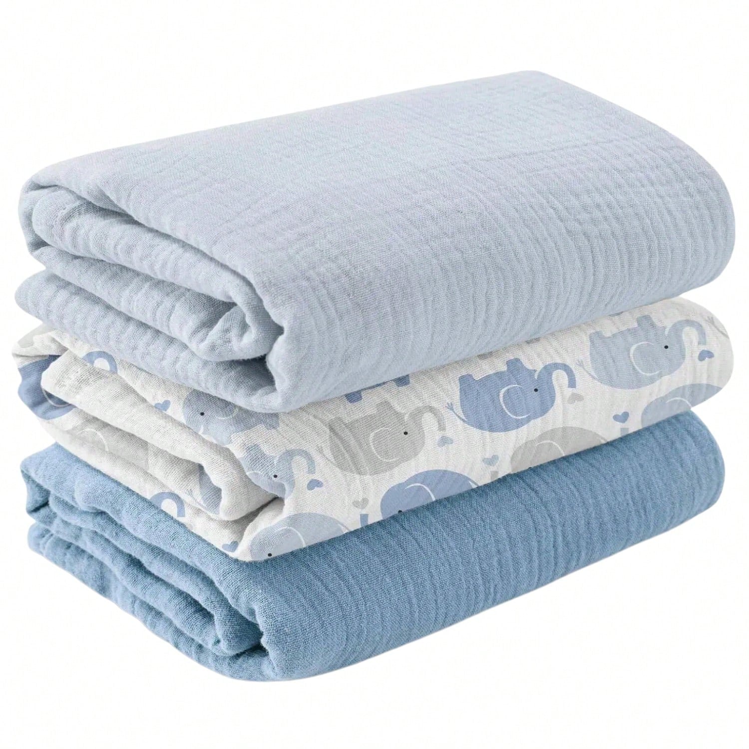 Unisex Baby Muslin Swaddle Blanket, Soft Absorbent Drool Bibs, Multi-Functional Blanket Can Be Used As Drool Bib, Burp Cloth, Stroller Cover, Car Seat Cover, Suitable For Baby Boys And Girls, Breathab