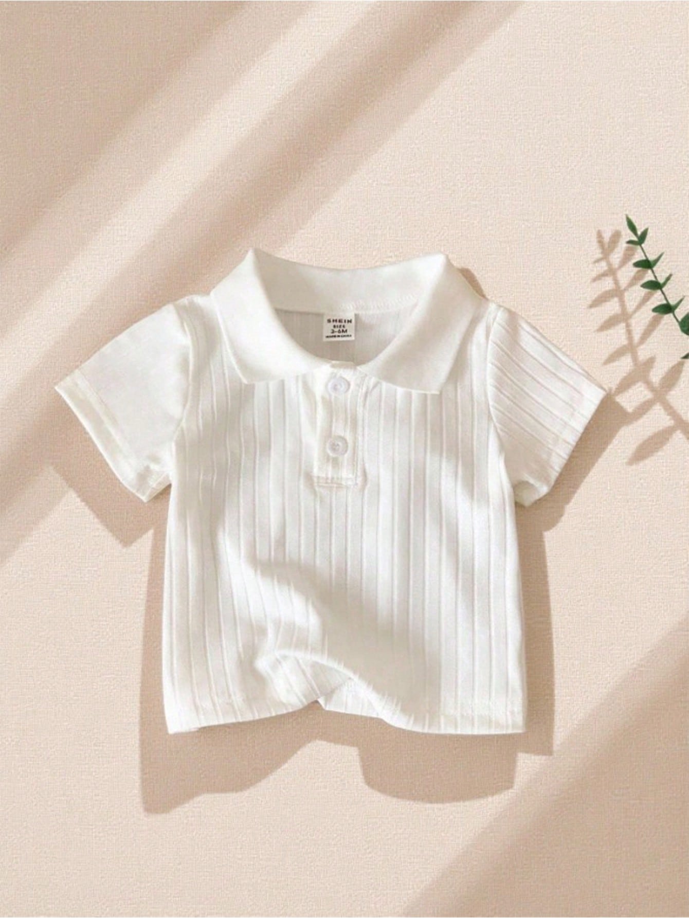 Unisex Baby Ribbed Polo Neck T-Shirt  White  Suitable For Boys/Girls To Wear In All Occasions Summer  All-Match Versatile Best Choice