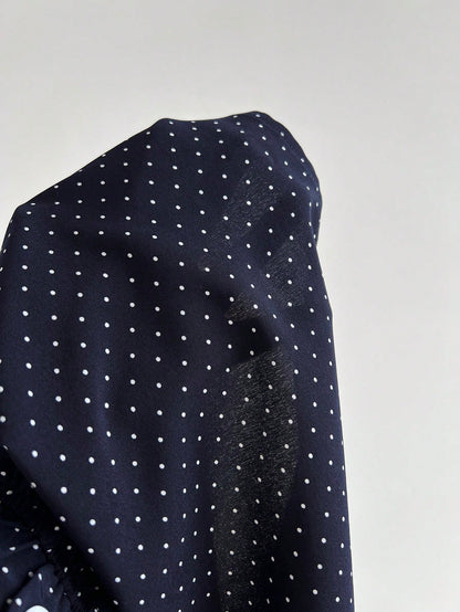 Unity Women's Comfortable Square Neck Polka Dot Print Short Sleeve Blouse